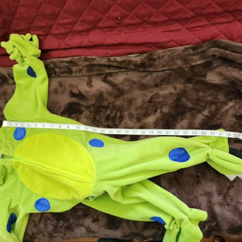 Toys R Us Miniwear Halloween Costume Green Dinosaur Blue Polka Dot Faux